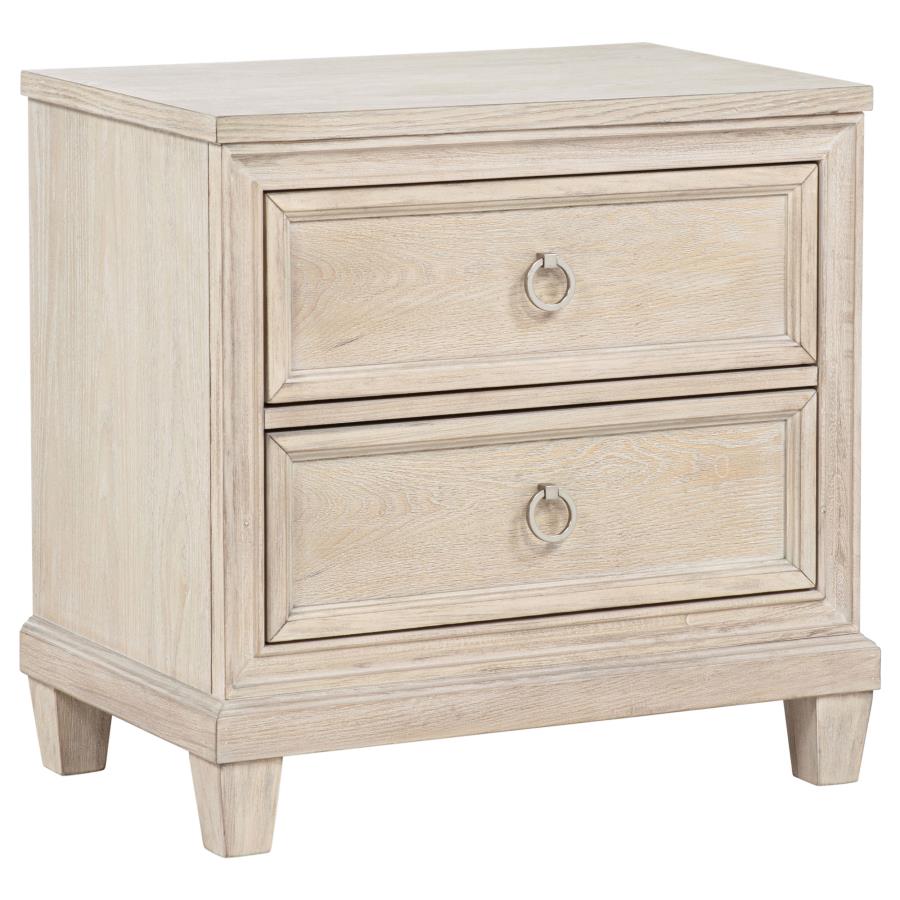 (image for) Pembroke 2-drawer Nightstand Bedside Table Washed Oak
