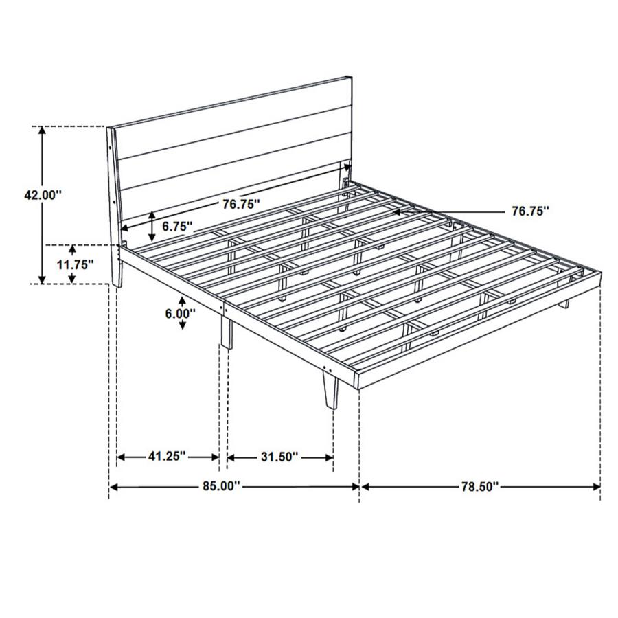 (image for) Mays Wood Eastern King Panel Bed Walnut