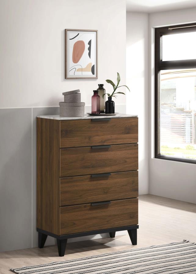 (image for) Mays 4-drawer Bedroom Chest Walnut