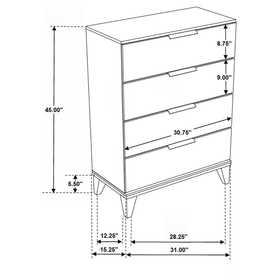 (image for) Mays 4-drawer Bedroom Chest Walnut