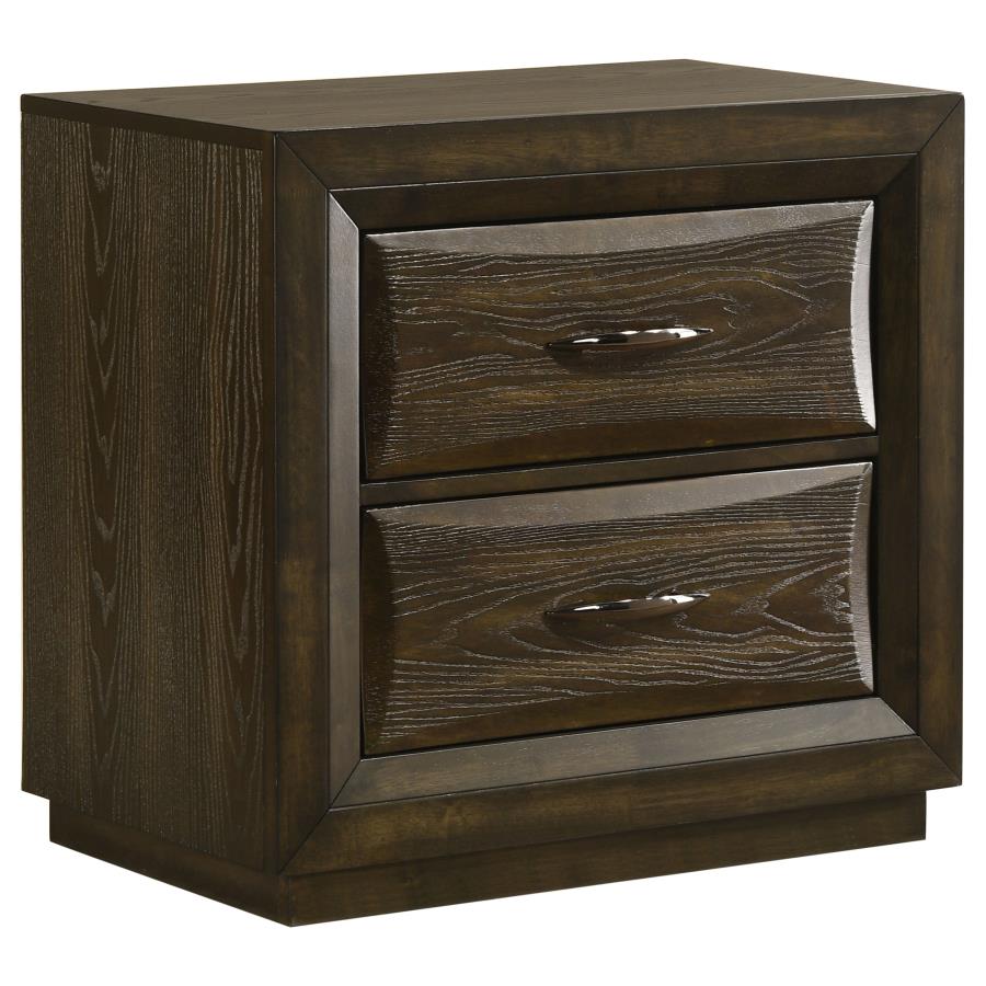(image for) Atlas 2-drawer Bedroom Nightstand Bedside Table Dark Oak