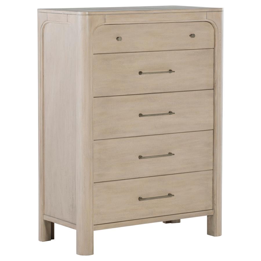 (image for) Solano 5-drawer Bedroom Chest of Drawers Weathered Mango