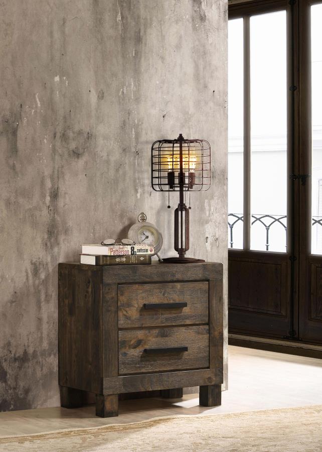 (image for) Woodmont 2-drawer Nightstand Rustic Golden Brown