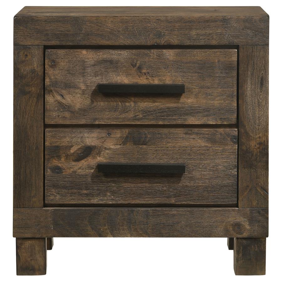 (image for) Woodmont 2-drawer Nightstand Rustic Golden Brown