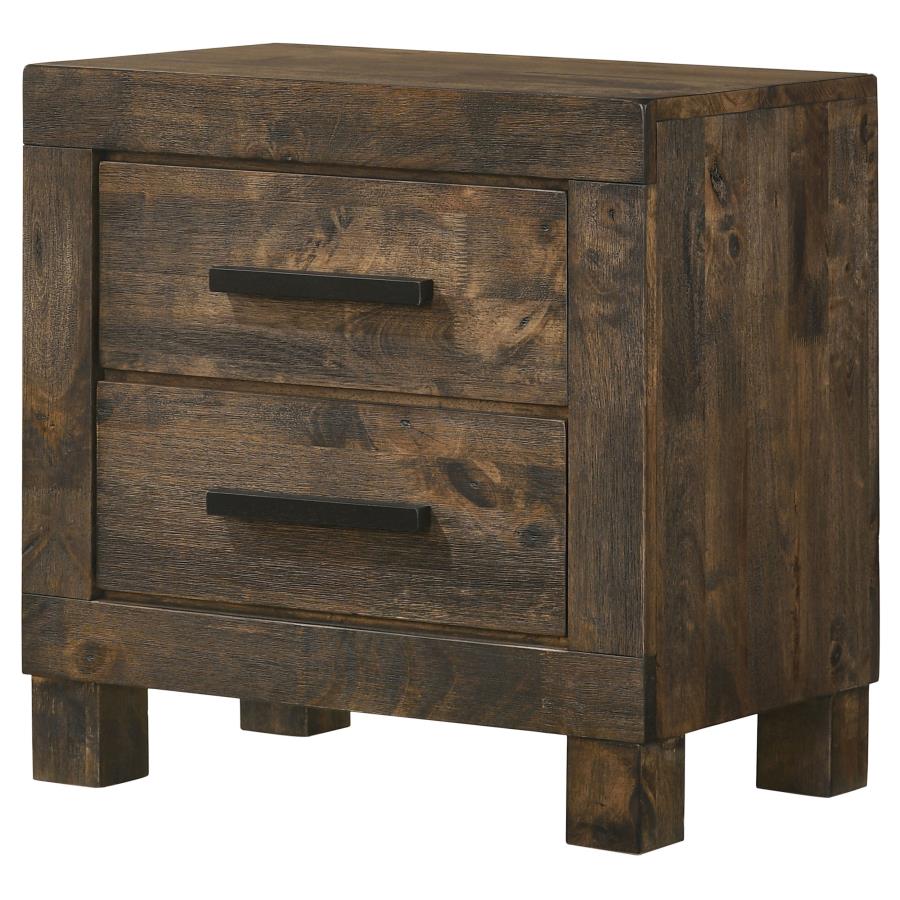 (image for) Woodmont 2-drawer Nightstand Rustic Golden Brown