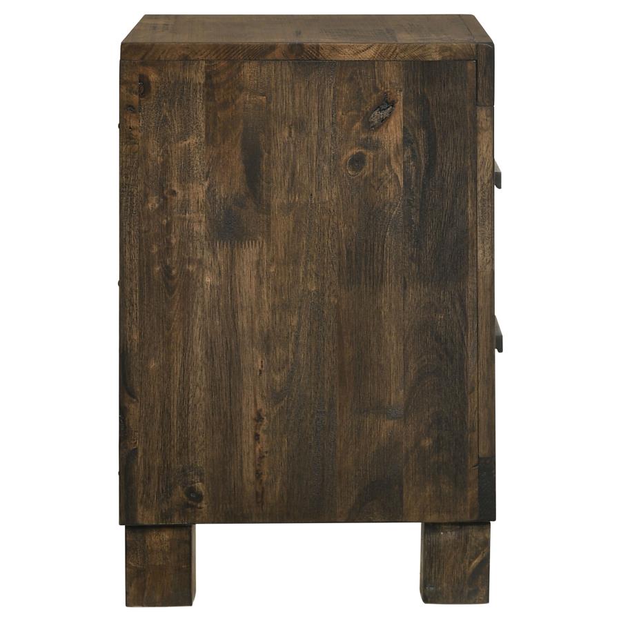 (image for) Woodmont 2-drawer Nightstand Rustic Golden Brown