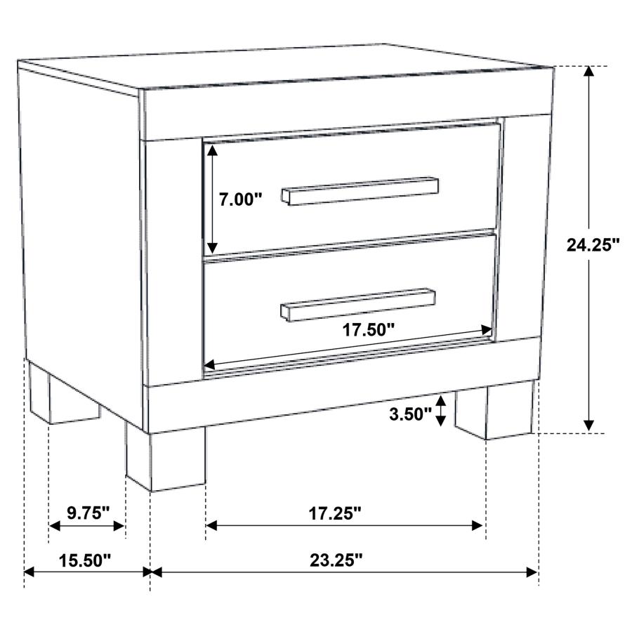 (image for) Woodmont 2-drawer Nightstand Rustic Golden Brown