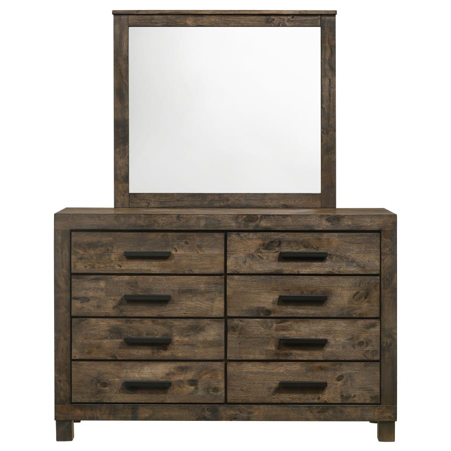 (image for) Woodmont 8-drawer Dresser with Mirror Rustic Golden Brown