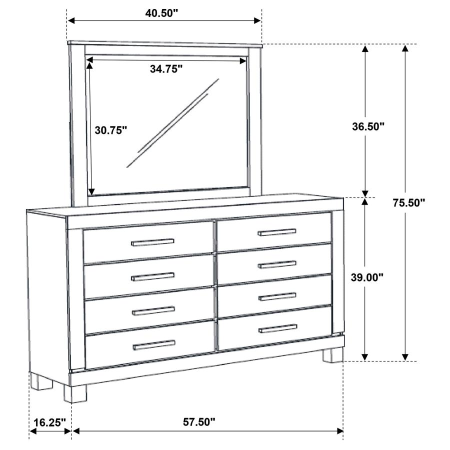 (image for) Woodmont 8-drawer Dresser with Mirror Rustic Golden Brown