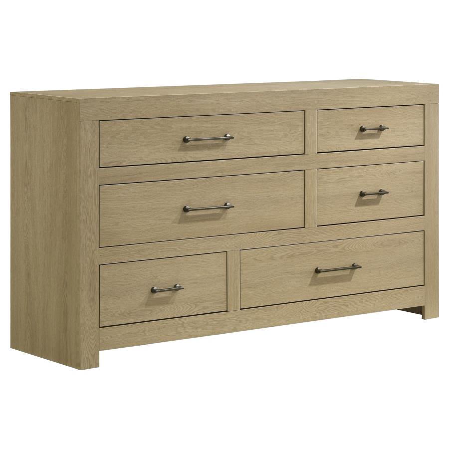 (image for) Hendricks 6-drawer Bedroom Dresser Storage Cabinet Light Oak