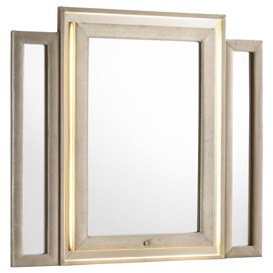 (image for) Lorient LED Dresser Mirror Ivory and Camel