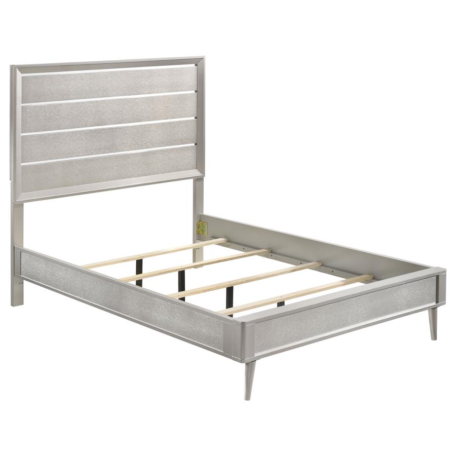 (image for) Ramon Wood Full Panel Bed Metallic Sterling