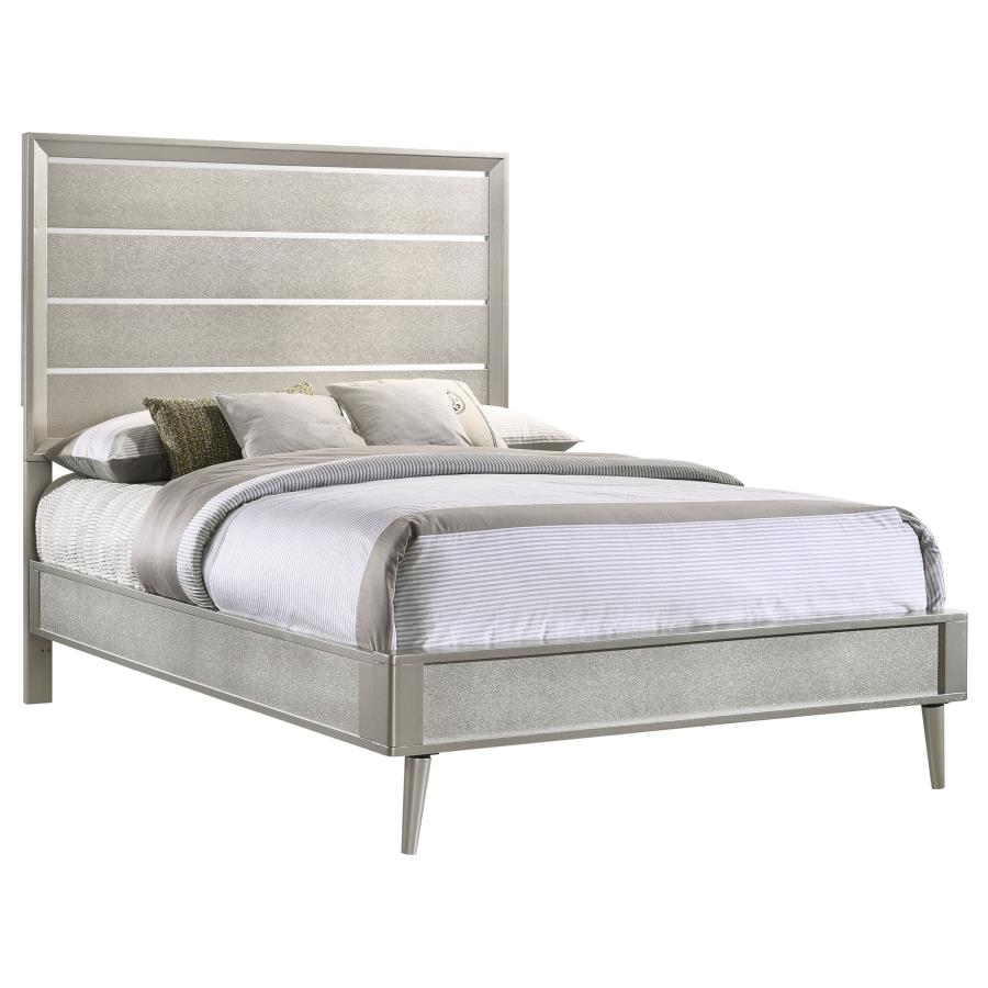 (image for) Ramon Wood Full Panel Bed Metallic Sterling