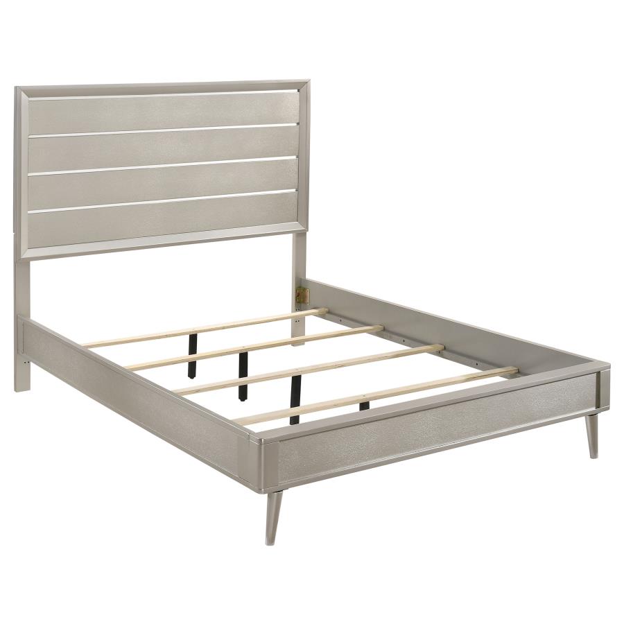 (image for) Ramon Wood Eastern King Panel Bed Metallic Sterling