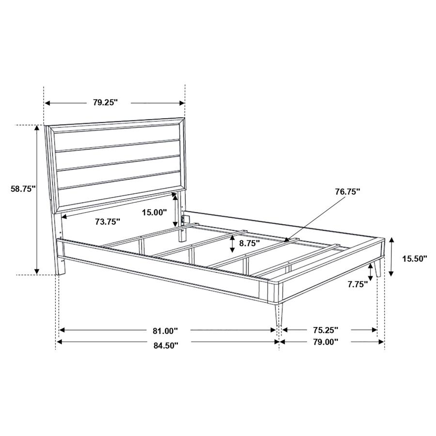 (image for) Ramon Wood Eastern King Panel Bed Metallic Sterling