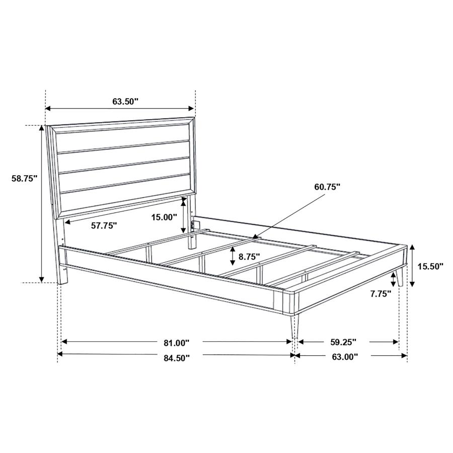 (image for) Ramon Wood Queen Panel Bed Metallic Sterling