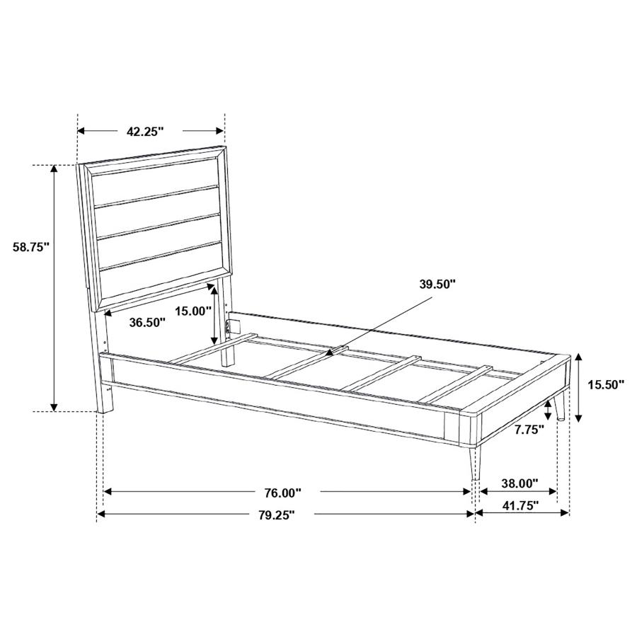 (image for) Ramon 4-piece Twin Bedroom Set Metallic Sterling