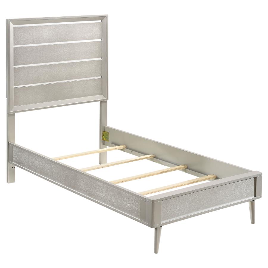 (image for) Ramon Wood Twin Panel Bed Metallic Sterling