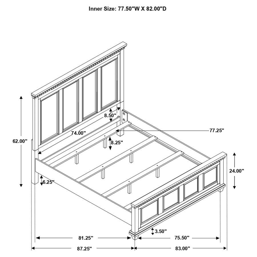 (image for) Bennington Wood Eastern King Panel Bed Acacia Brown