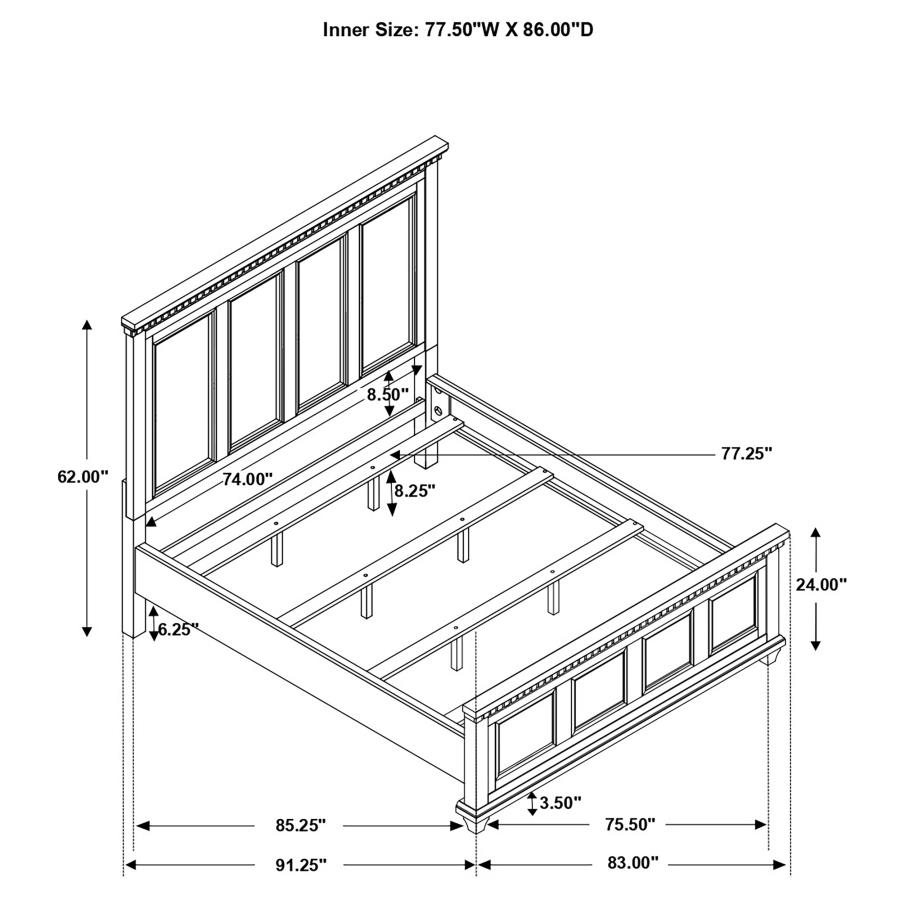 (image for) Bennington Wood California King Panel Bed Acacia Brown