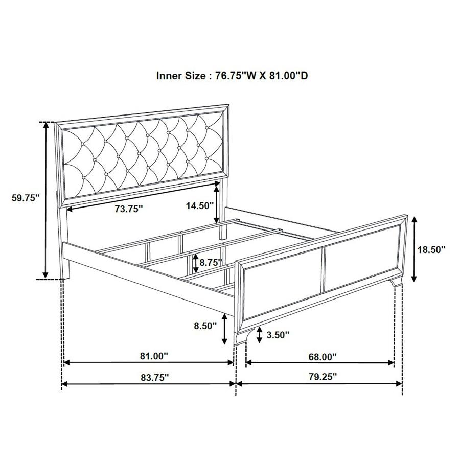 (image for) Salford 4-piece Eastern King Bedroom Set Metallic Sterling