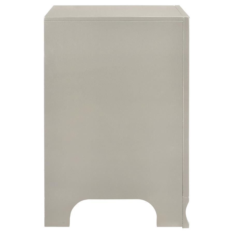 (image for) Salford 2-drawer Nightstand Metallic Sterling