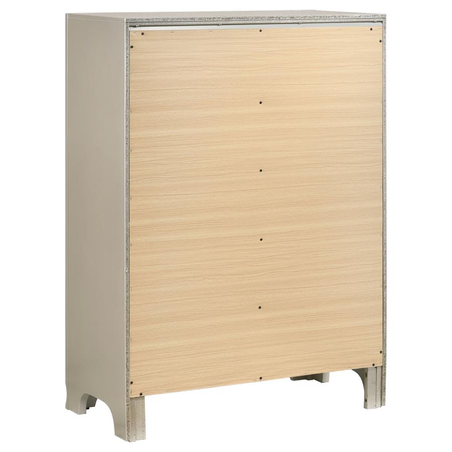 (image for) Salford 5-drawer Bedroom Chest Metallic Sterling