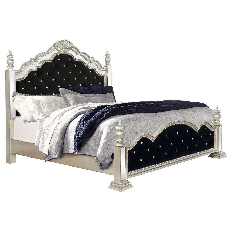 (image for) Heidi 4-piece Eastern King Bedroom Set Metallic Platinum