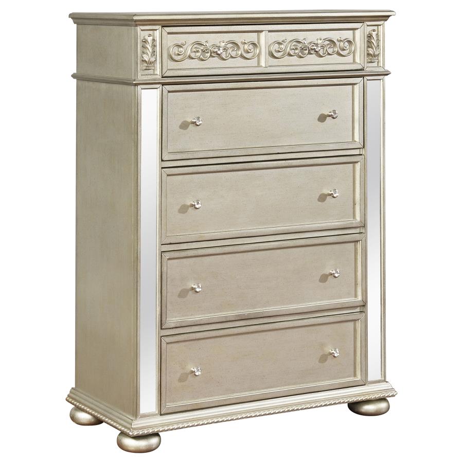 (image for) Heidi 5-drawer Bedroom Chest Metallic Platinum - Click Image to Close