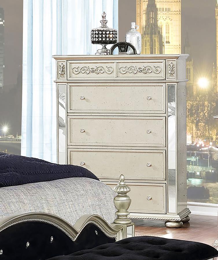 (image for) Heidi 5-drawer Bedroom Chest Metallic Platinum