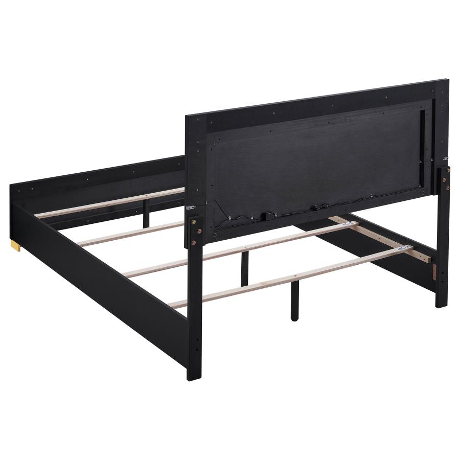 (image for) Marceline Wood Eastern King LED Panel Bed Black