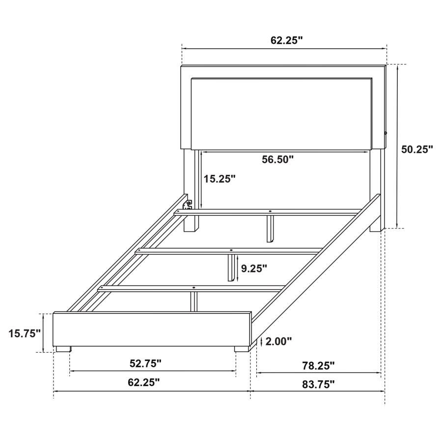 (image for) Marceline Wood Queen LED Panel Bed Black