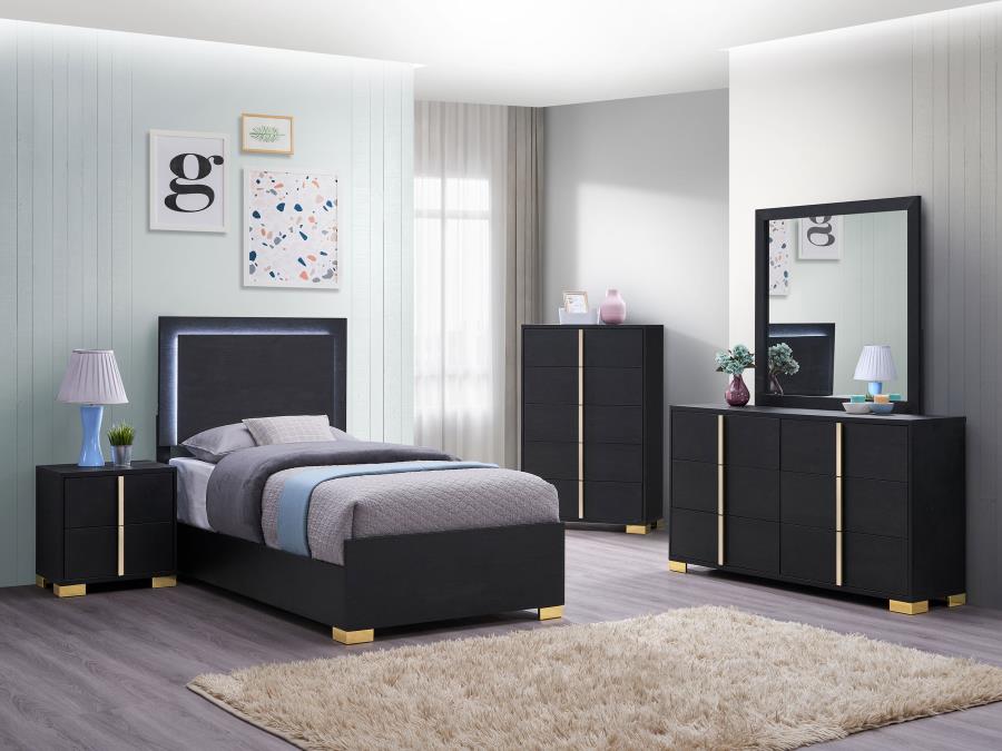 (image for) Marceline 5-piece Twin Bedroom Set Black - Click Image to Close