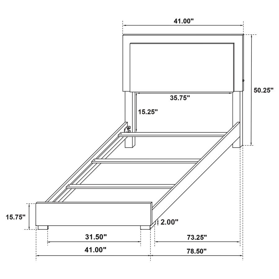 (image for) Marceline Wood Twin LED Panel Bed Black