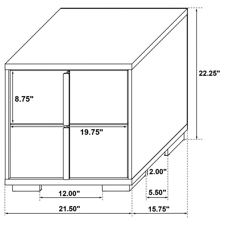 (image for) Marceline 2-drawer Nightstand Black