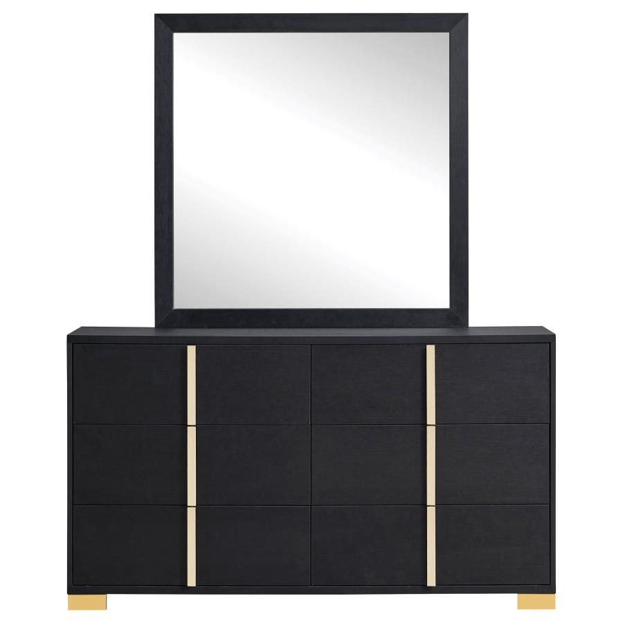 (image for) Marceline 6-drawer Dresser with Mirror Black