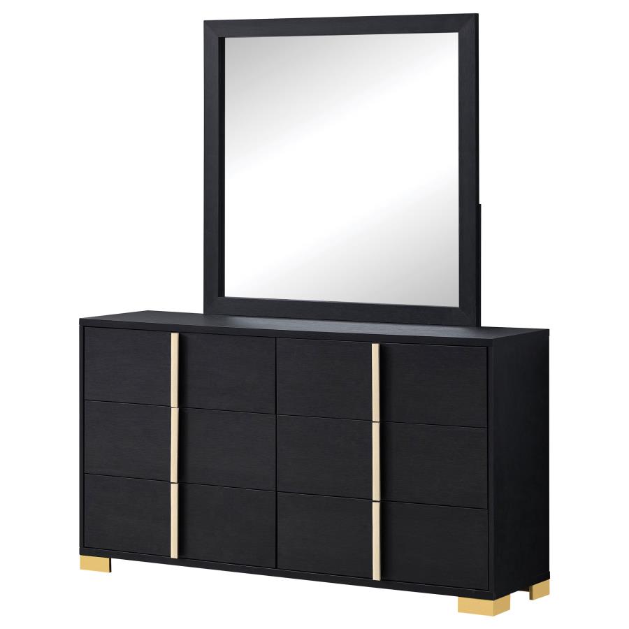 (image for) Marceline 6-drawer Dresser with Mirror Black