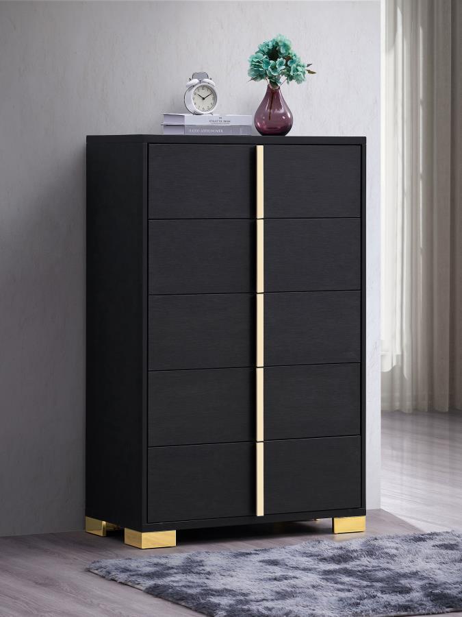 (image for) Marceline 5-drawer Bedroom Chest Black