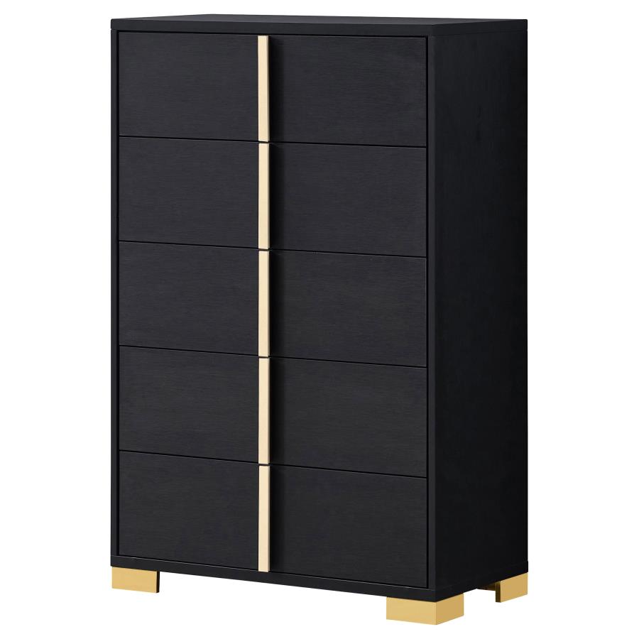 (image for) Marceline 5-drawer Bedroom Chest Black