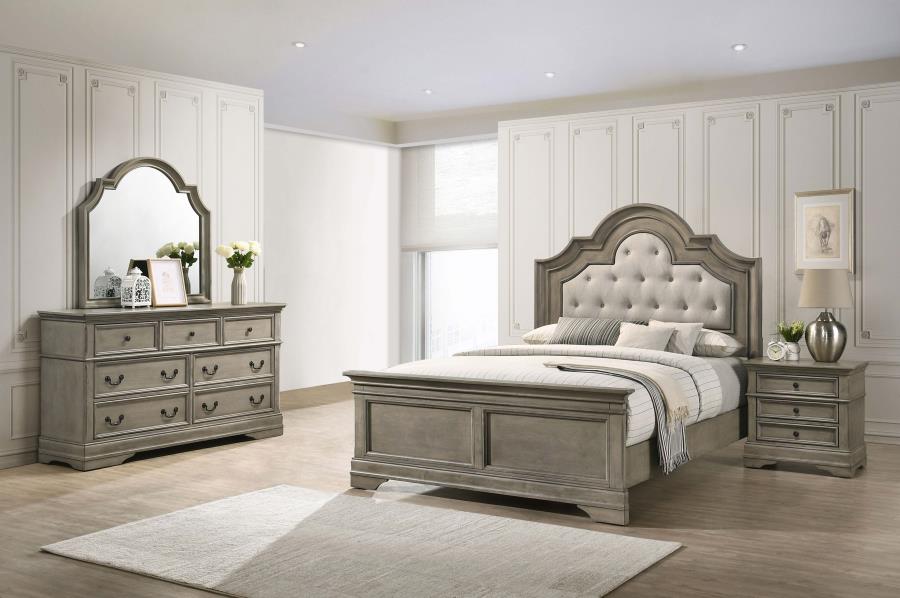 (image for) Manchester 4-piece Eastern King Bedroom Set Wheat Brown