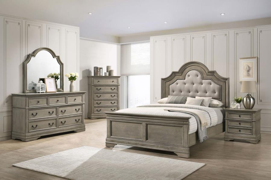 (image for) Manchester 5-piece Eastern King Bedroom Set Wheat Brown