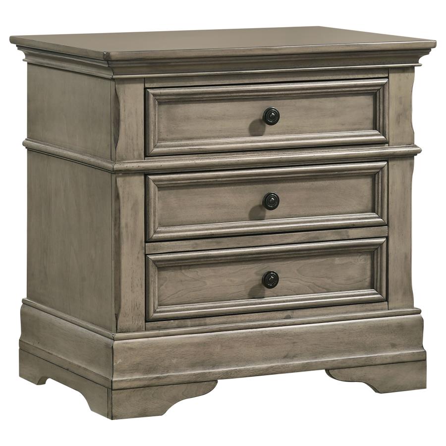 (image for) Manchester 3-drawer Nightstand Wheat Brown