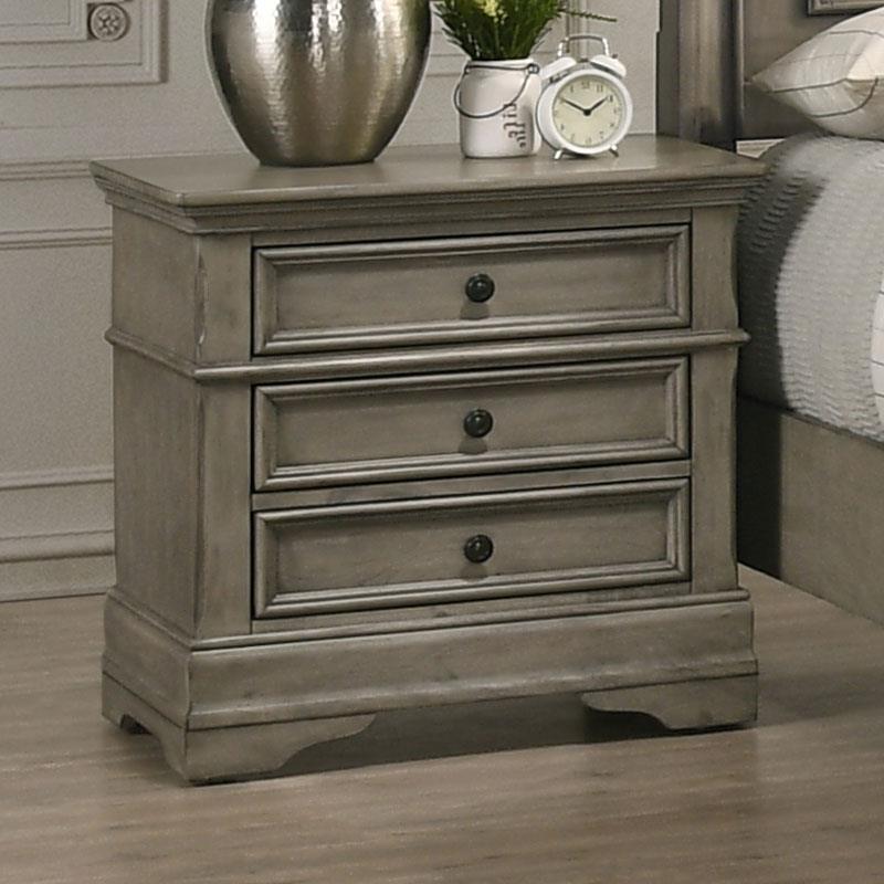 (image for) Manchester 3-drawer Nightstand Wheat Brown