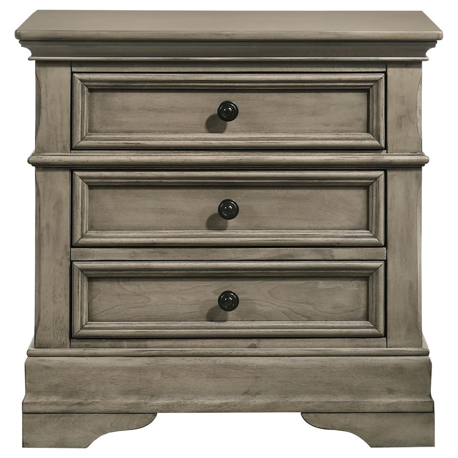 (image for) Manchester 3-drawer Nightstand Wheat Brown