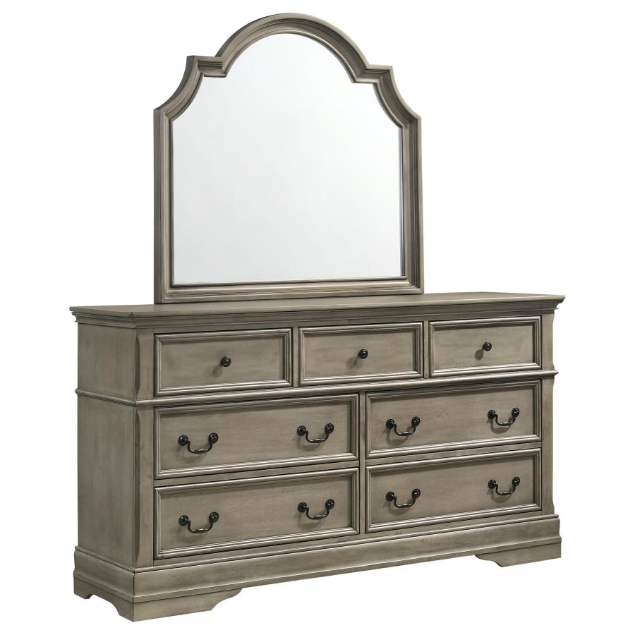 (image for) Manchester 7-drawer Dresser with Mirror Wheat Brown