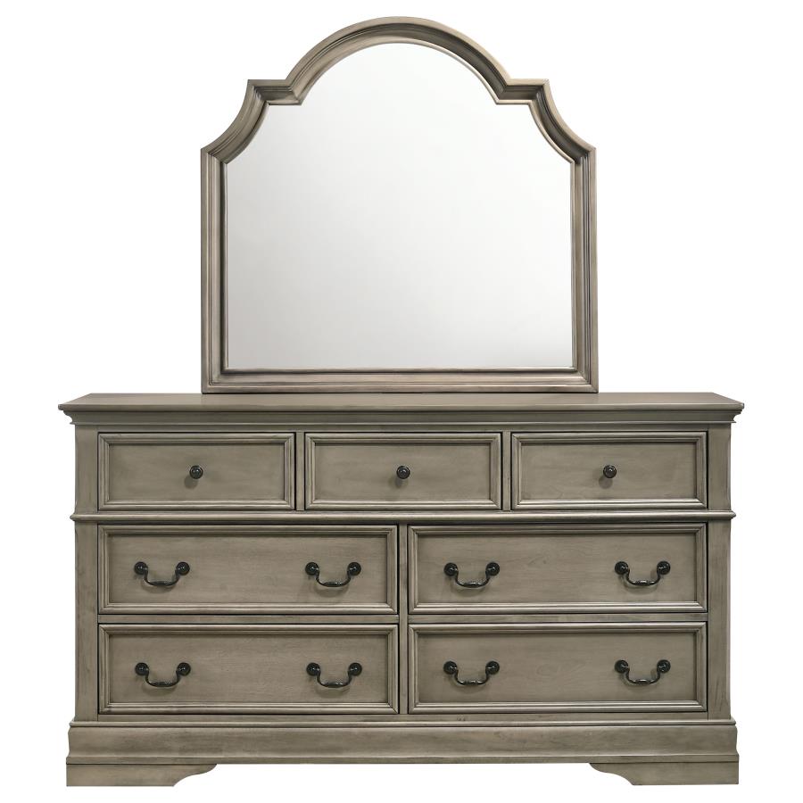 (image for) Manchester 7-drawer Dresser with Mirror Wheat Brown