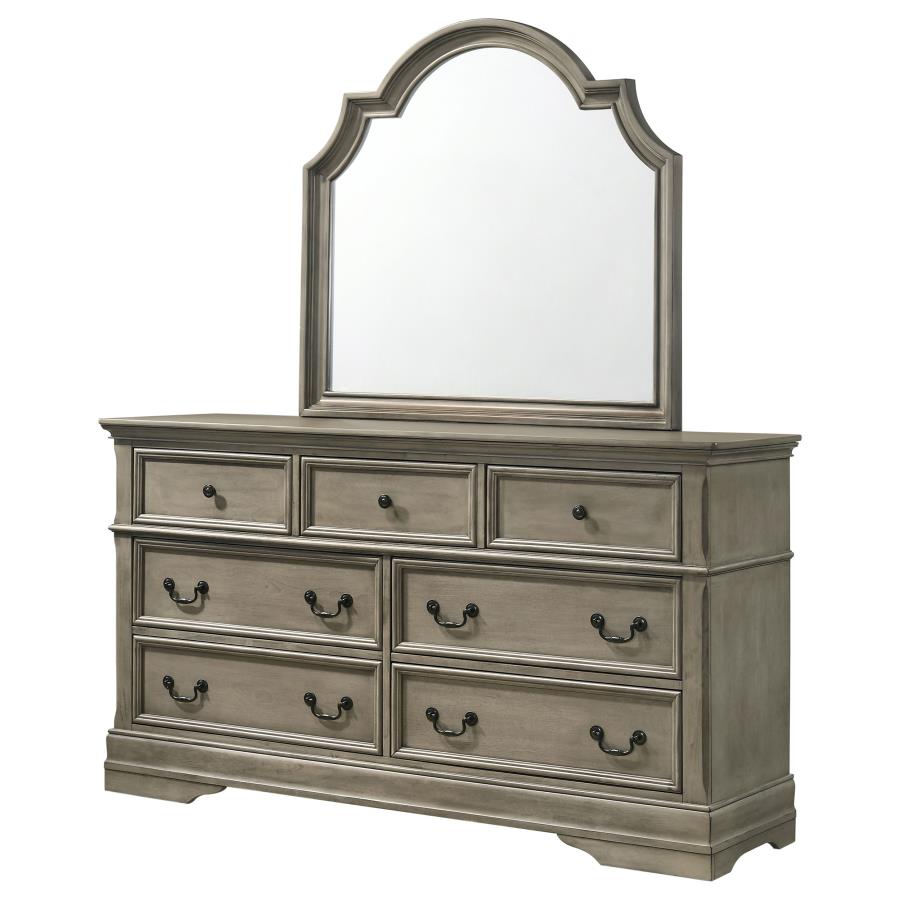 (image for) Manchester 7-drawer Dresser with Mirror Wheat Brown