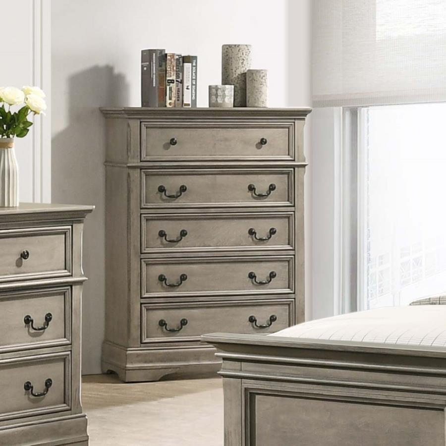 (image for) Manchester 5-drawer Bedroom Chest Wheat Brown