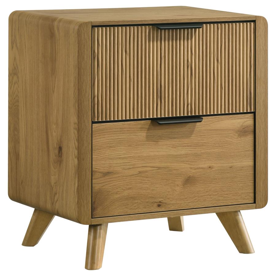 (image for) Bennett 2-drawer Bedroom Nightstand Bedside Table Light Oak