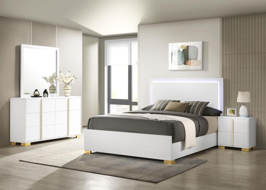 (image for) Marceline 4-piece Full Bedroom Set White - Click Image to Close